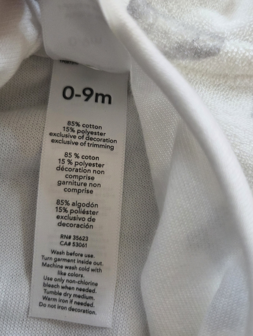 Carter's Just One You Baby Polar Bear Hooded Robe White 0-9M NWT - Picture 9 of 9